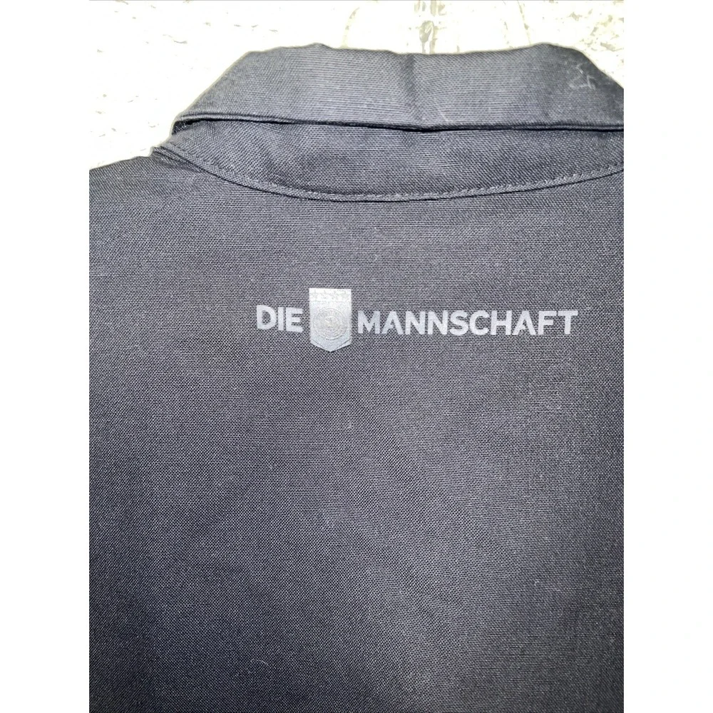 adidas Deutscher Fussball-Gund Jacket Mens Sz L Black Button Up Lightweight 2017